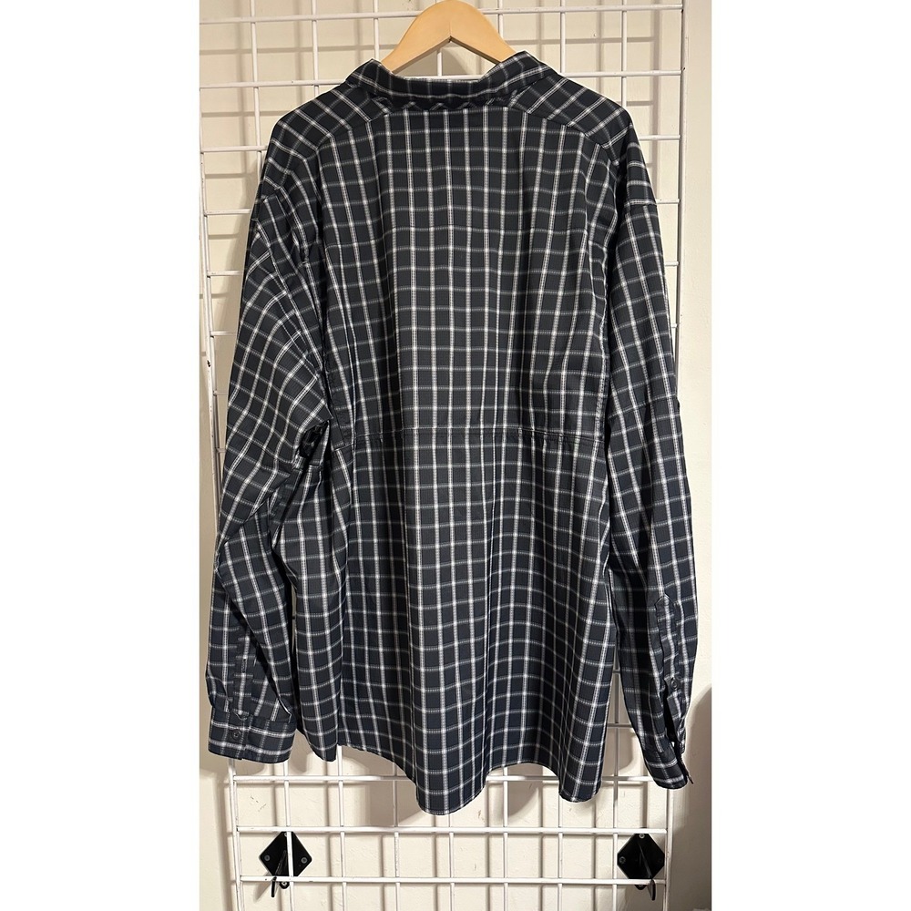 Columbia 4X Black Plaid Button Down Long Sleeve Fishing Shirt - Picture 3 of 7